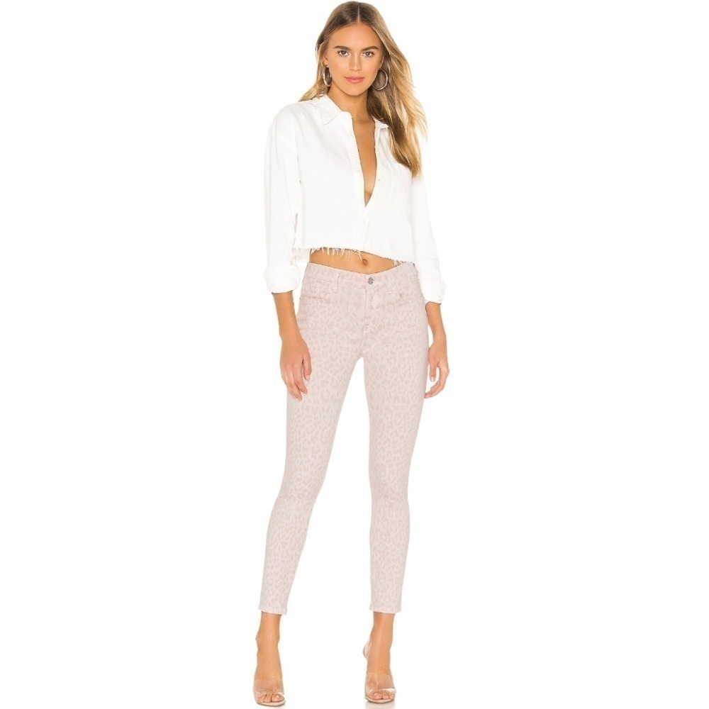 Current/Elliott Leopard Rose The High Waist Stiletto Jeans Size 28